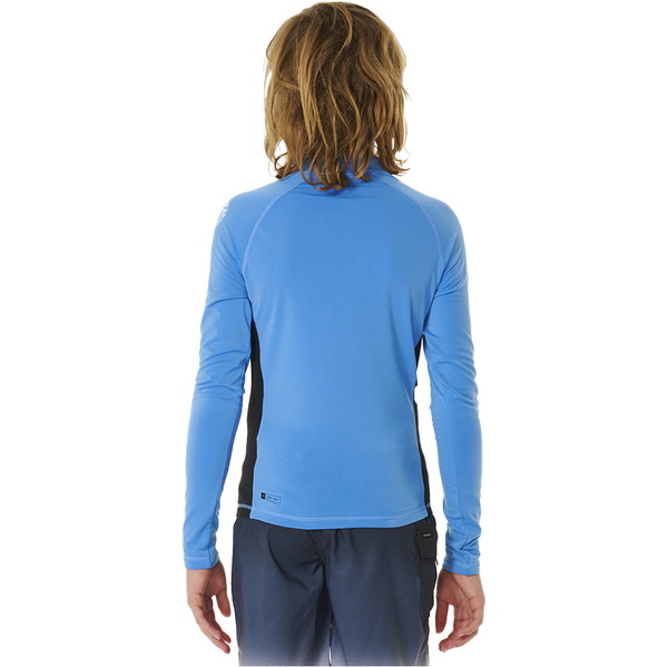 2026 Rip Curl Junior Icons UV Brushed Long Sleeve Rash Vest 11YBRV - Blue Gum